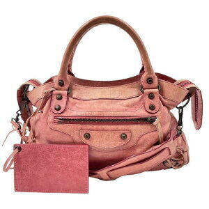 BALENCIAGA The Town Shoulder Bag Leather Pink